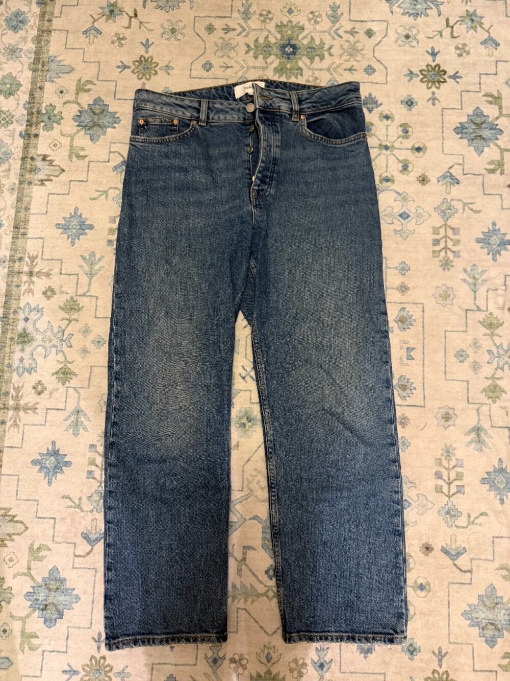 ba&sh Paris Straight Leg Jeans Medium Wash Button Fly Size L